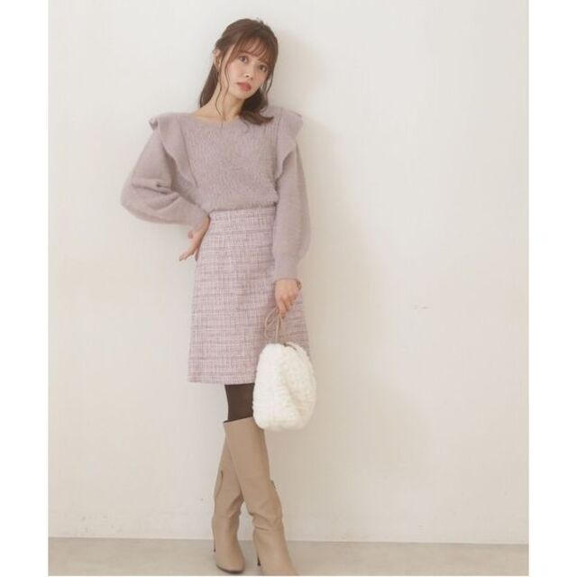 PROPORTION BODY DRESSING(プロポーションボディドレッシング)の★美品★ツイードミニスカート　XSサイズ レディースのスカート(ミニスカート)の商品写真