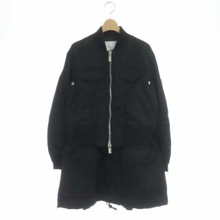 サカイ(sacai)のサカイ sacai ナイロン ツイル コート MA-1 ジャケット ブルゾン 黒(ブルゾン)