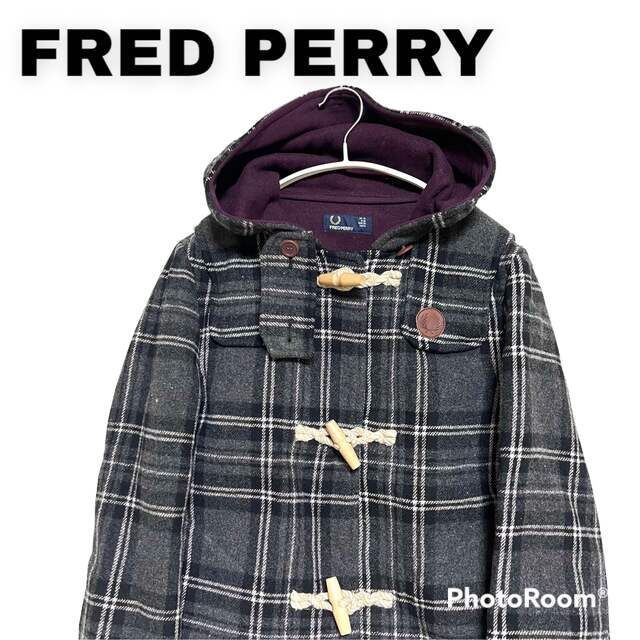 FRED PERRY - フレッドペリー☆チェック柄 ダッフルコート ジャケット ...