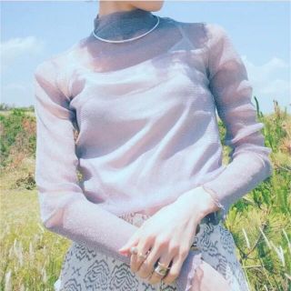 マルテ(Marte)のMarte vintage H/N Sheer Tops  ブルー(カットソー(長袖/七分))