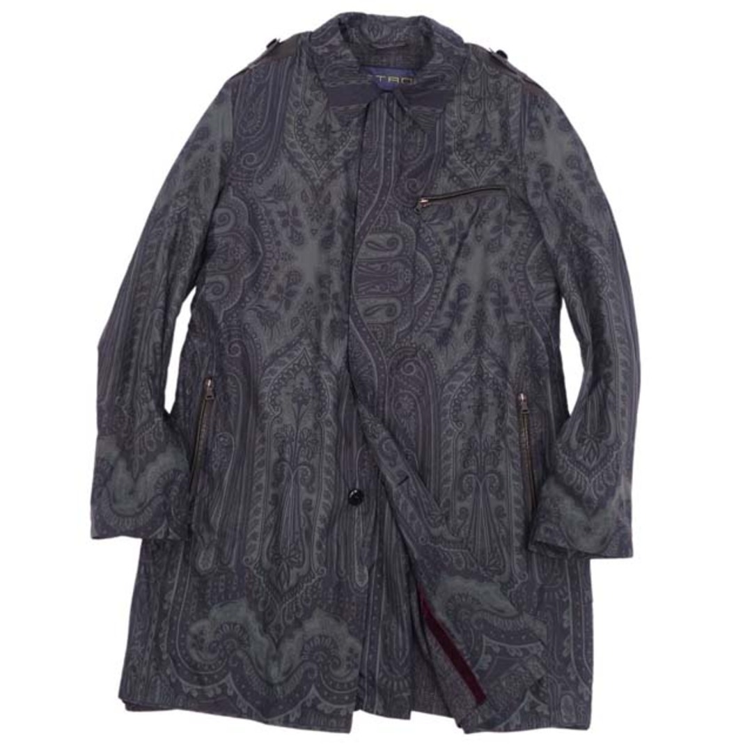 エトロ ETRO コート ロングコート ナイロン ペイズリー ラムレザー