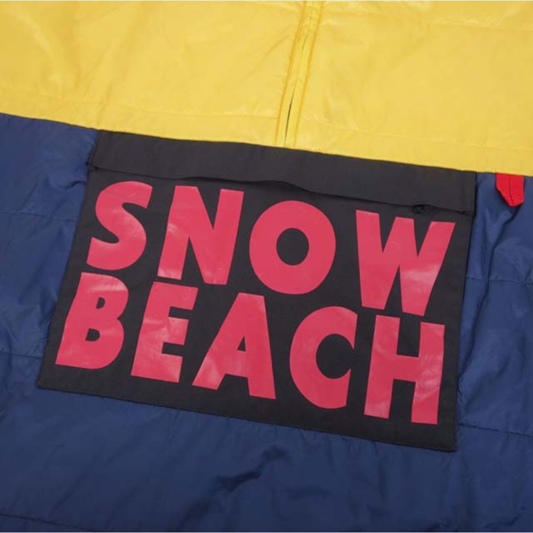 未使用 ラルフローレン スノービーチ RALPH LAUREN SNOW BEACH ポンチョ コート フード付き 中綿入り アウター メンズ ONE SIZE イエロー/ネイビー