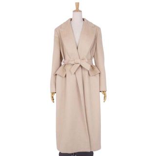 マックスマーラ(Max Mara)の極美品 マックスマーラ Max Mara コート ベルト付き ロングコート ガウンコート キャメルヘアー100％ アウター レディース JI42 USA8 FB40 GB10(L相当) ベージュ(その他)