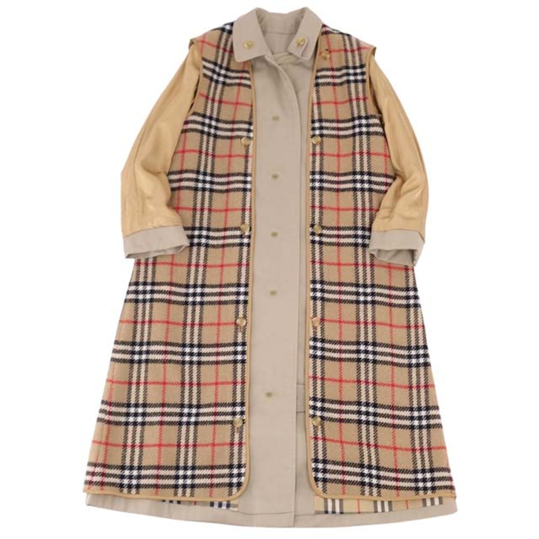 BURBERRY(バーバリー)の美品 Vintage バーバリー Burberrys コート 一枚袖 ステンカラーコート バルマカーンコート レディース 英国製 ライナー アウター 古着 4(S相当) ベージュ レディースのジャケット/アウター(その他)の商品写真