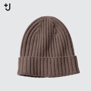 ユニクロ(UNIQLO)のsale★新品+Jカシミヤニットキャップ*ブラウン(ニット帽/ビーニー)