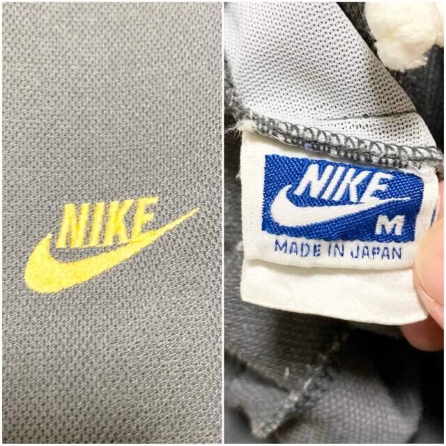 80s NIKE トラックパンツ メンズM グレー 赤 ロゴ ジャージパンツ 4