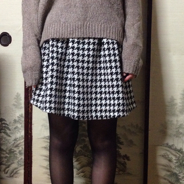 千鳥柄フレアスカート レディースのスカート(ミニスカート)の商品写真