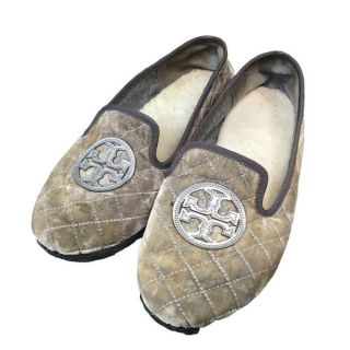 トリーバーチ(Tory Burch)の美品 TORY BERCH スリッポン フラットシューズ ボア 11-16(ローファー/革靴)