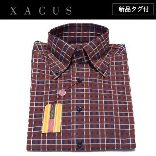 バーニーズニューヨーク(BARNEYS NEW YORK)の【新品タグ付】XACUS シャツ ボタンダウン チェック柄 BR/NV L(シャツ)