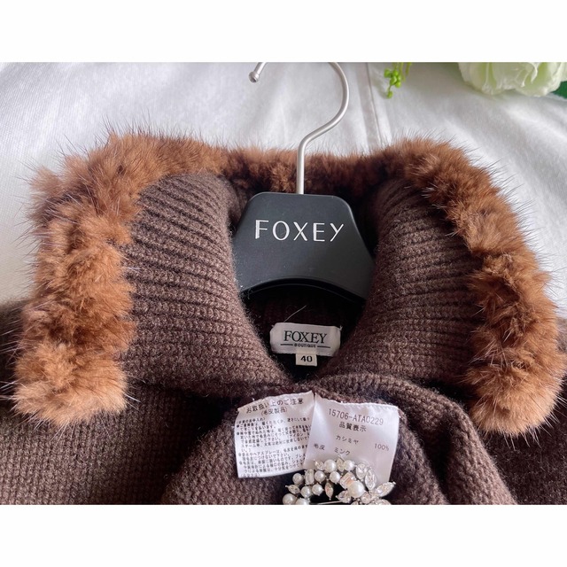 FOXEY ミンクファー付きカシミヤセーター40 極美品　Rene