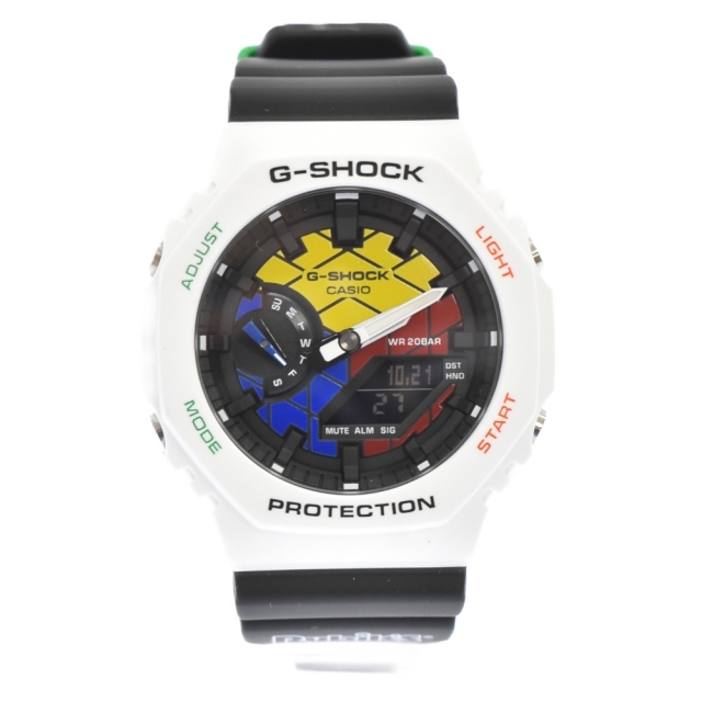 CASIO G-SHOCK カシオ ジーショック Rubik's Cube ルービックキューブ クォーツ 腕時計 ホワイト/ブラック GAE-2100RC-1AJR