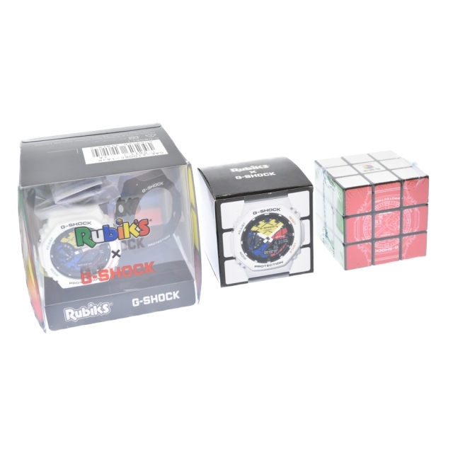 CASIO G-SHOCK カシオ ジーショック Rubik's Cube ルービックキューブ クォーツ 腕時計 ホワイト/ブラック GAE-2100RC-1AJR