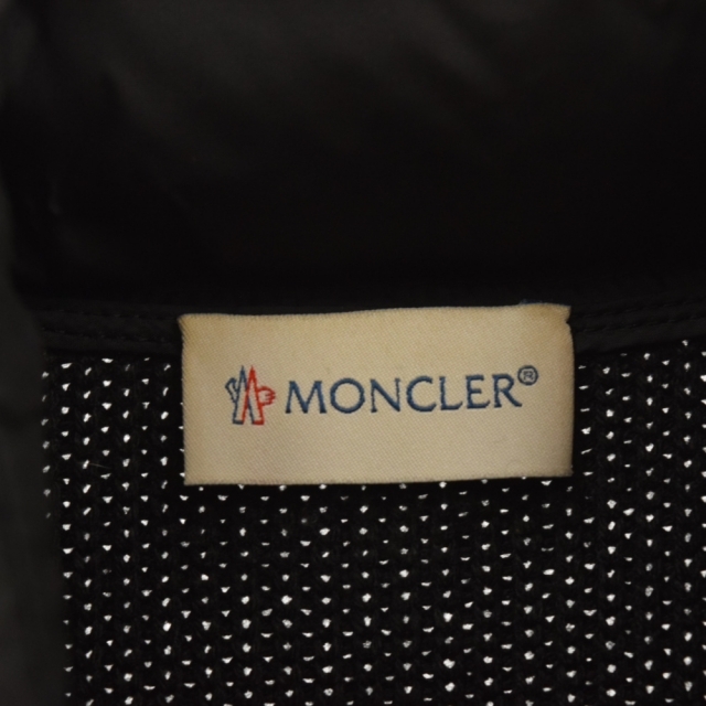 MONCLER モンクレール MAGLION TRICOT CARDIGAN アームニット切り替えナイロンジップアップダウンジャケット ブラック