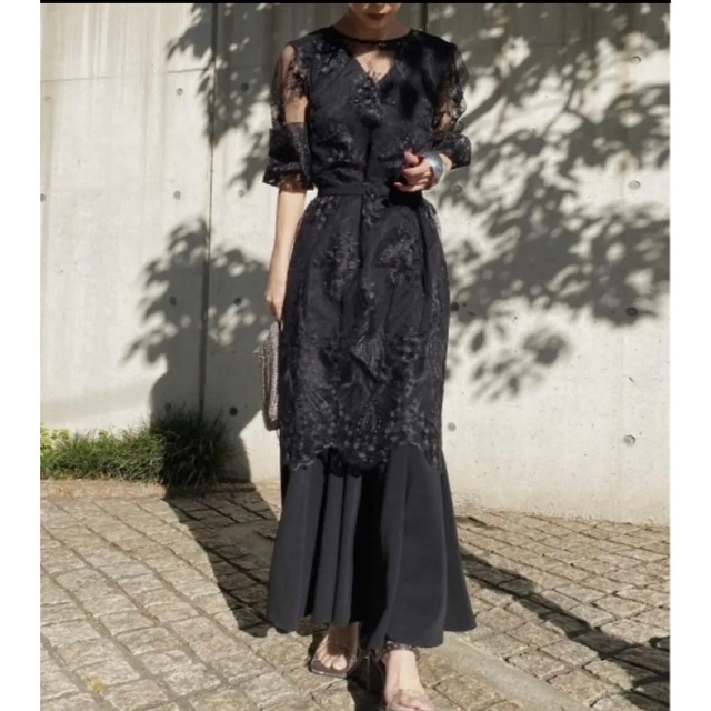 Ameri VINTAGE(アメリヴィンテージ)の最終値下げ　AMERI 3WAY LAYERED LACE DRESS Mサイズ レディースのフォーマル/ドレス(ロングドレス)の商品写真