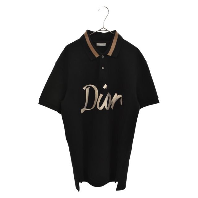 475センチ袖丈DIOR ディオール 22AW×Travis Scott Cactus Jack トラヴィス・スコット カクタスジャック フロントロゴ刺繍リラックスフィット半袖ポロシャツ 293J831A0455