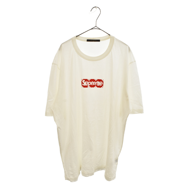 SUPREME シュプリーム 17AW×LOUIS VUITTON Box Logo Tee ルイヴィトン LVボックスロゴクルーネック半袖Tシャツ RM172 JC8 HDY92W ホワイト