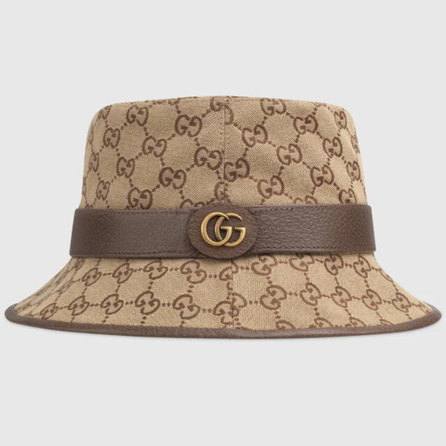 Gucci(グッチ)の【美品】GUCCI GGキャンバス フェドラハット　Mサイズ レディースの帽子(ハット)の商品写真