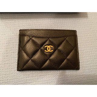 シャネル(CHANEL)のCHANEL カードケース　黒キャビア✖️ゴールド(名刺入れ/定期入れ)