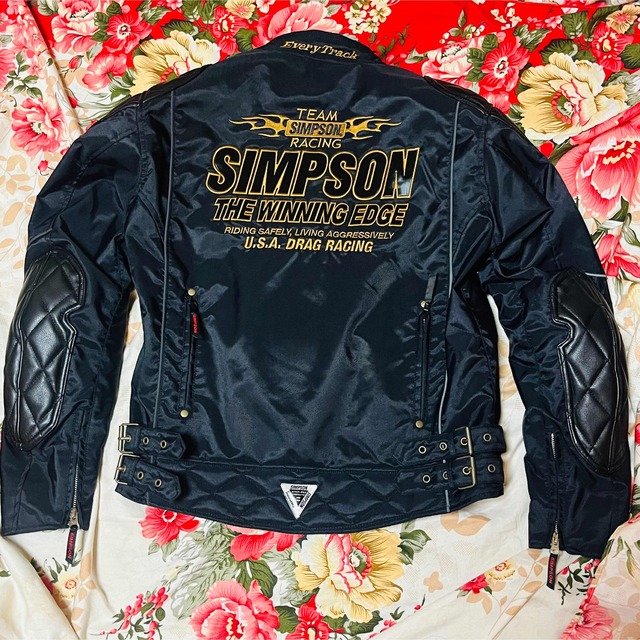 SIMPSON(シンプソン)の★SIMPSON★シンプソン★バイクナイロンジャケット★プロテクター★BLACK メンズのジャケット/アウター(ライダースジャケット)の商品写真