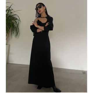 アメリヴィンテージ(Ameri VINTAGE)のamerivintage LAKE CURVE TRICOT RIB DRESS(ロングドレス)