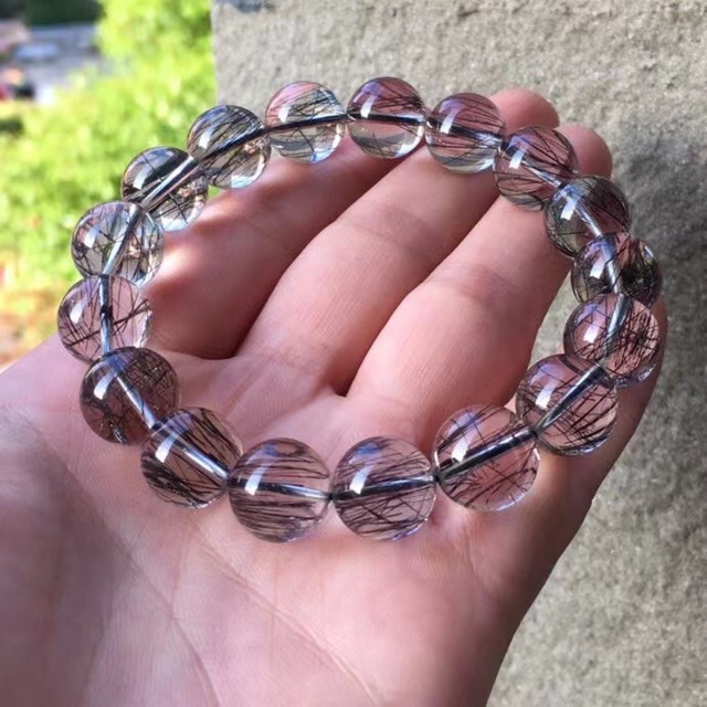 ⭐︎【天然】ブラックルチルクォーツ ブレスレット 12.5mm 春先取りの