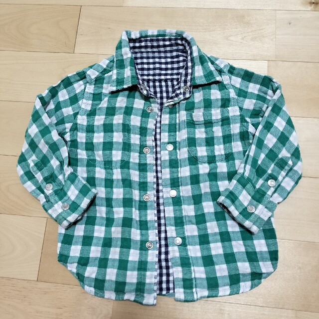 F.O.KIDS(エフオーキッズ)のエフオーキッズ　リバーシブルシャツ　90 キッズ/ベビー/マタニティのキッズ服男の子用(90cm~)(ブラウス)の商品写真