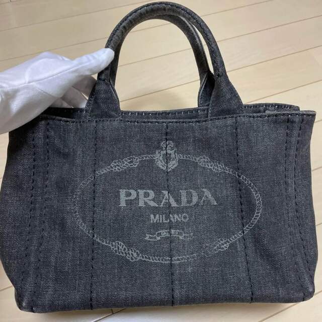 開店記念セール！】 PRADA - PRADA カナパ S ブラックデニム トート