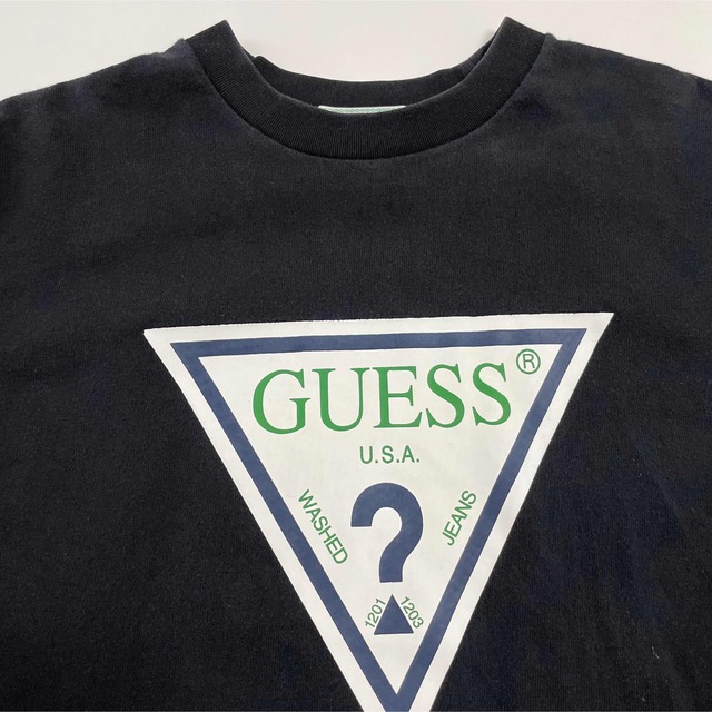 GUESS(ゲス)のGUESS  ゲス 長袖 Tシャツ ブラック ビッグプリント メンズM メンズのトップス(Tシャツ/カットソー(七分/長袖))の商品写真