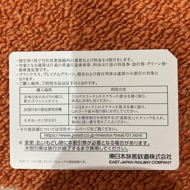 JR東日本 株主優待　2枚 1