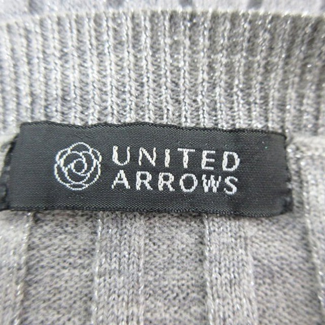 UNITED ARROWS(ユナイテッドアローズ)のユナイテッドアローズ ニット カーディガン 長袖 リブ ウール 無地 グレー レディースのトップス(カーディガン)の商品写真