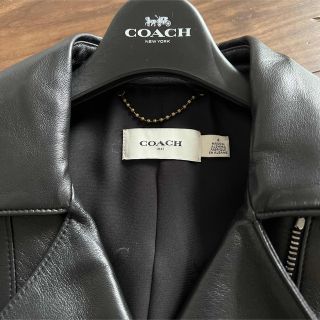 今季特売 COACH 羊革 ノーカラー レザージャケット 0 レザージャケット