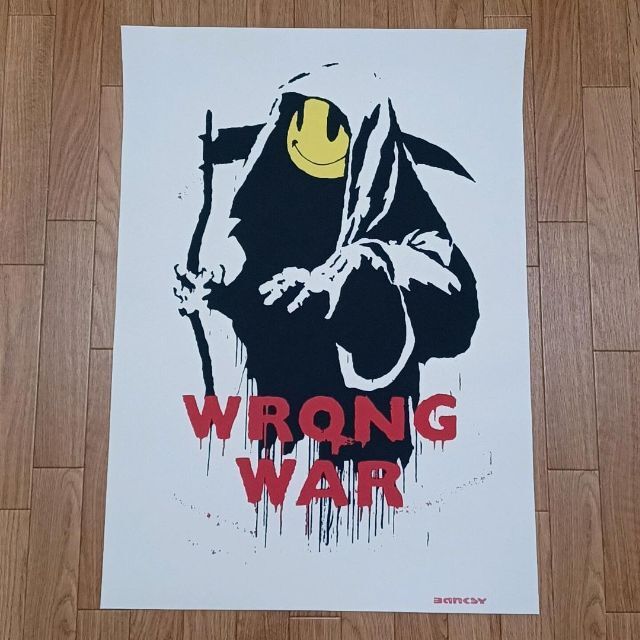 流行 1桁番 リプロダクション バンクシー WAR WRONG レア【WCP】 版画