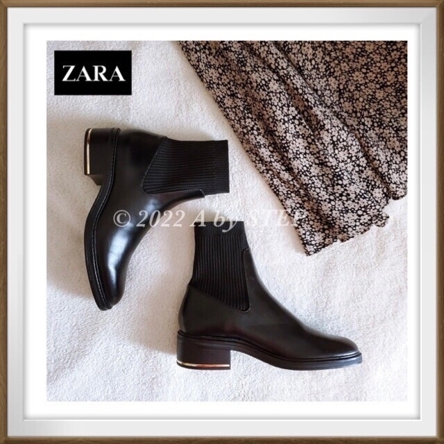 ZARA(ザラ)のs203 雑誌掲載✨未使用級 ザラ ヒールメタル ソックスブーツ 24cm レディースの靴/シューズ(ブーツ)の商品写真