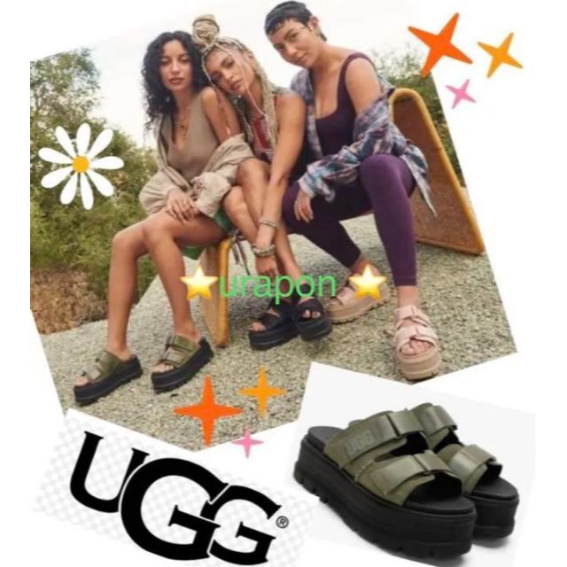 ＃春～✨超美品✨24⇒24.5～25✨UGG ✨CLEM✨クレム✨厚底サンダル