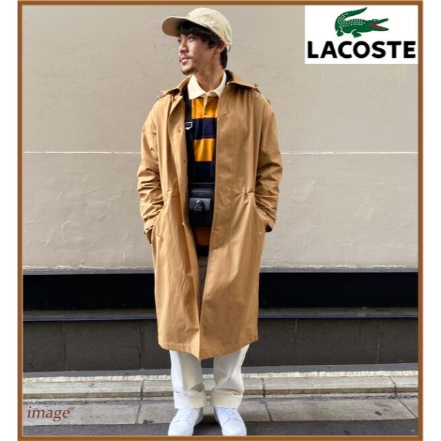 【M】定価６万■新品■現行品■LACOSTE■ステンカラーコート メンズのジャケット/アウター(ステンカラーコート)の商品写真