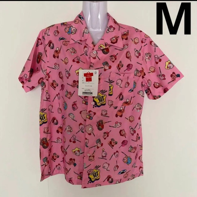星のカービィ　柄シャツ　M 任天堂　30周年　総柄　アロハシャツ　スマブラ