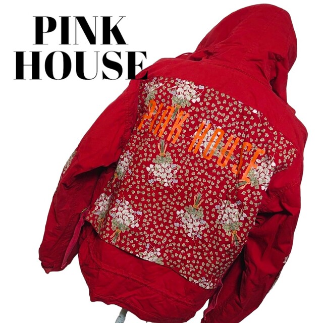 美品　ピンクハウス　ヴィンテージ　小花柄のフード付きブルゾン　フーディ | フリマアプリ ラクマ