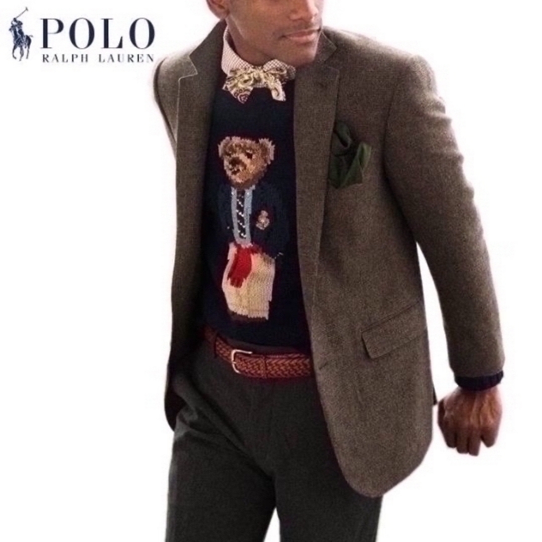 POLO RALPH LAUREN(ポロラルフローレン)の良品 希少 Ｌ ポロラルフローレン 復刻 ポロベア セーター コットン リネン メンズのトップス(ニット/セーター)の商品写真