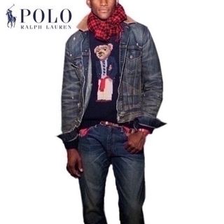 ポロラルフローレン(POLO RALPH LAUREN)の良品 希少 Ｌ ポロラルフローレン 復刻 ポロベア セーター コットン リネン(ニット/セーター)