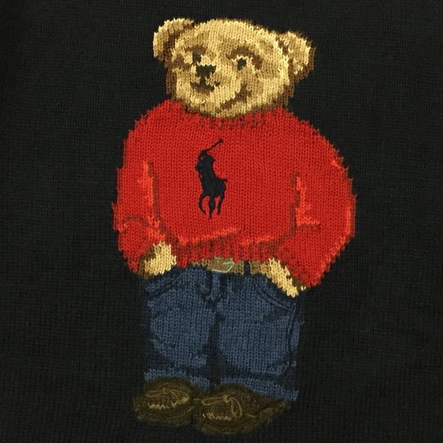 POLO RALPH LAUREN(ポロラルフローレン)のポロベア 美品 メンズM相応 ポロ ラルフローレン ポロベア コットンセーター メンズのトップス(ニット/セーター)の商品写真