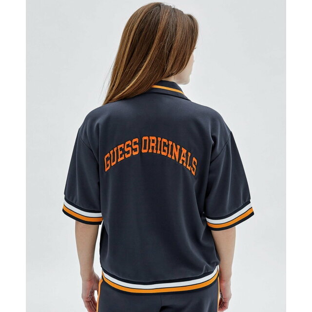 GUESS(ゲス)の【ネイビー(G7P1)】(W)GUESS Originals Track Shirt レディースのトップス(シャツ/ブラウス(長袖/七分))の商品写真