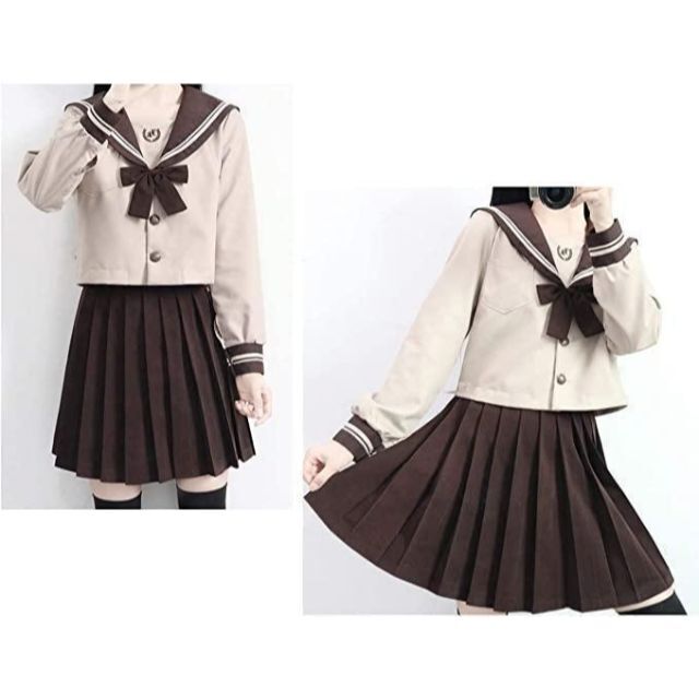 セーラー服 女子制服 女子高校生 コスチューム 3点セット 可愛い コスプレ エンタメ/ホビーのコスプレ(衣装一式)の商品写真