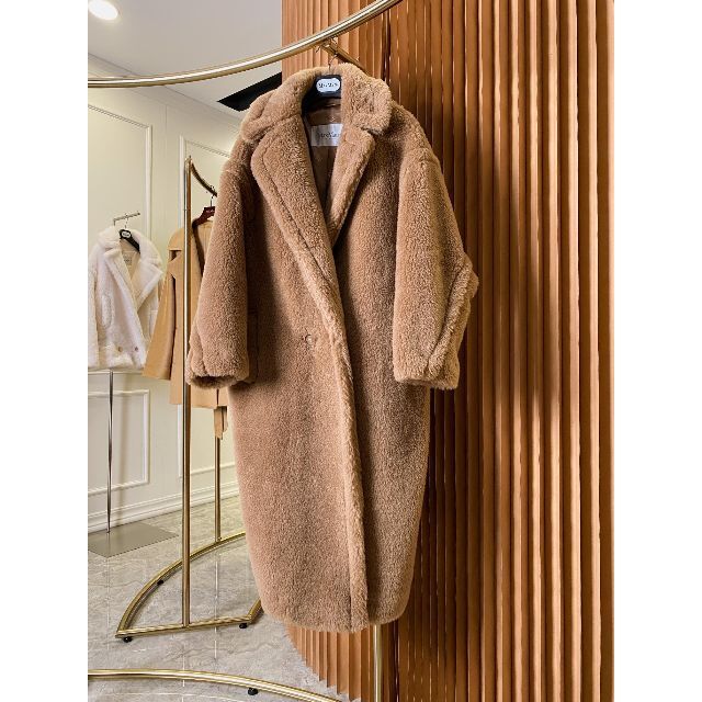 送料無料 Max Mara - Max Maraテディベアコート サイズs 毛皮+ファー