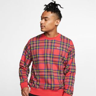 ナイキ(NIKE)の◎NIKE チェッククルー Plaid Crew タータンチェック スウェット(スウェット)