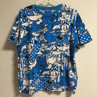 ディズニー(Disney)の美品 ディズニー ドナルド 総柄Tシャツ M(Tシャツ/カットソー(半袖/袖なし))