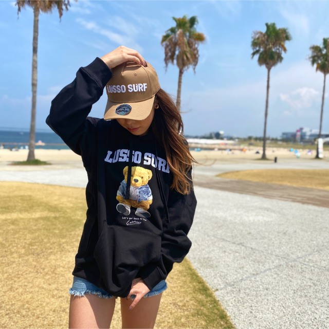 STUSSY(ステューシー)のストリート系⭐︎LUSSO SURF ベアパーカー　ブラック　Sサイズ☆RVCA レディースのトップス(パーカー)の商品写真