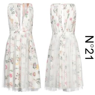 レッドヴァレンティノ(RED VALENTINO)の出品今日まで・難あり・N°21 フローラル柄ドレス IT40(ひざ丈ワンピース)