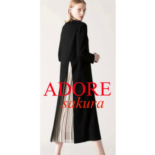 ADORE(アドーア)のしゅうまい様ご専用 ADORE レイヤードストライプニットワンピース 新品未使用 レディースのワンピース(ロングワンピース/マキシワンピース)の商品写真