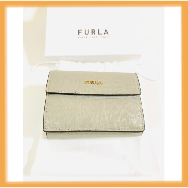 新品未使用】フルラ 財布 FURLA 三つ折り財布 財布 グレー系×ベージュ