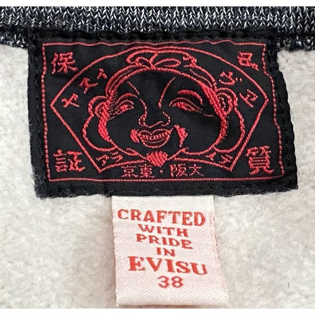 エヴィス EVISU カモメ プリント 刺繍入 スウェット トレーナー 38